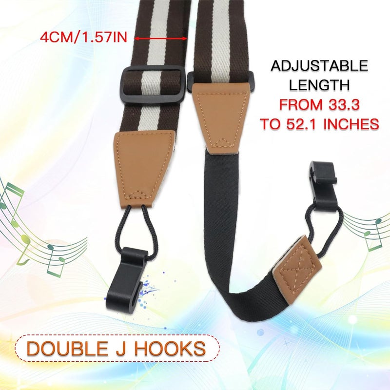 Cheerock Adjustable Ukulele Strap, No-Drill Ukulele Straps Adult Size, Easy to Use with Double J Hooks, Ukulele Accessories - Image 3